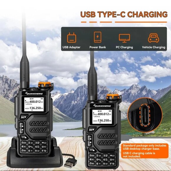 2 Pcs Quansheng Uv K5 Long Range Air Dual-Band 2-Way Radio 5W High Power 1600Mah - Picture 1 of 6